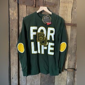 Baylor Bears Gameday Couture Long Sleeve Tee 3D Puff Print Foam Elbow Patch NWT